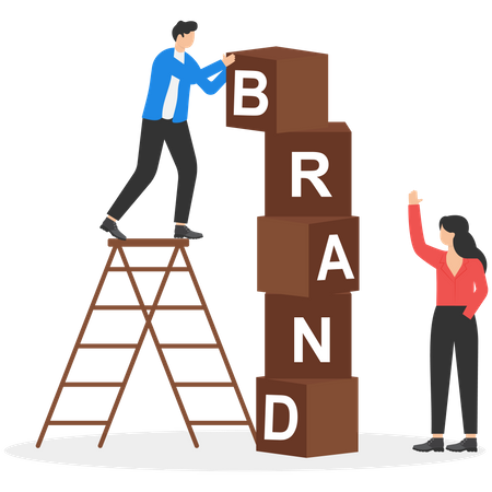 Business people doing brand management  Illustration