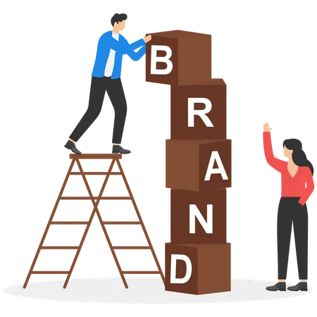 Business people doing brand management  Illustration