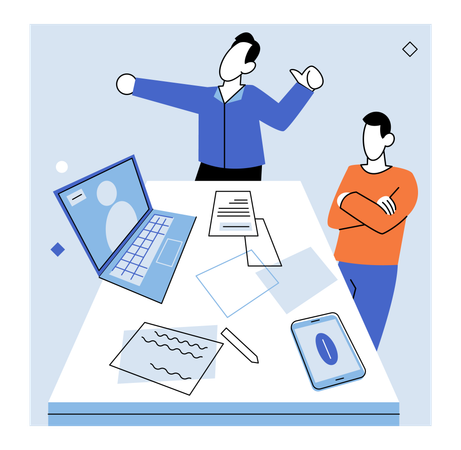 Business people doing business briefing  Illustration