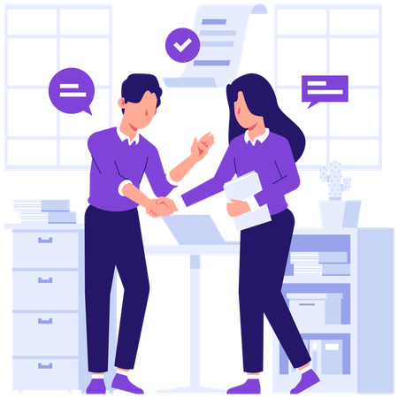 Business people doing business agreement  Illustration