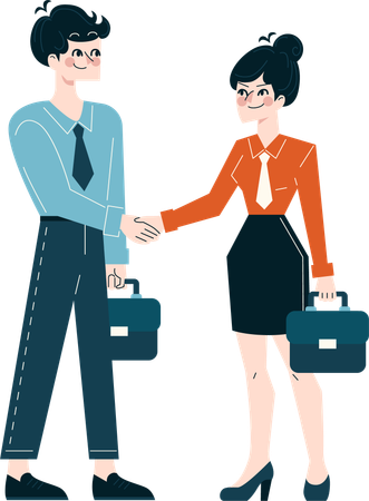 Business people doing business contract  Illustration