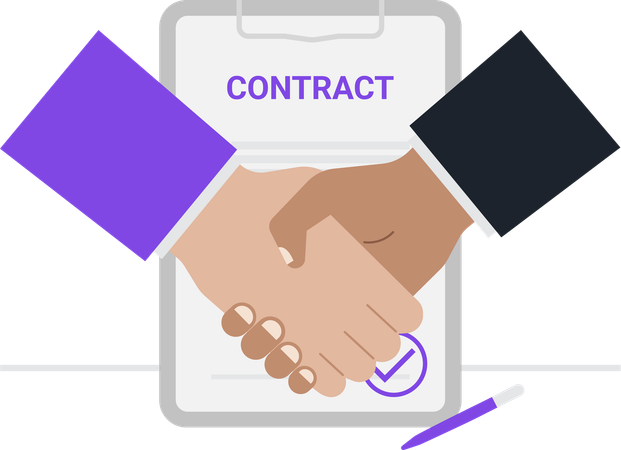 Business people doing business contract  Illustration
