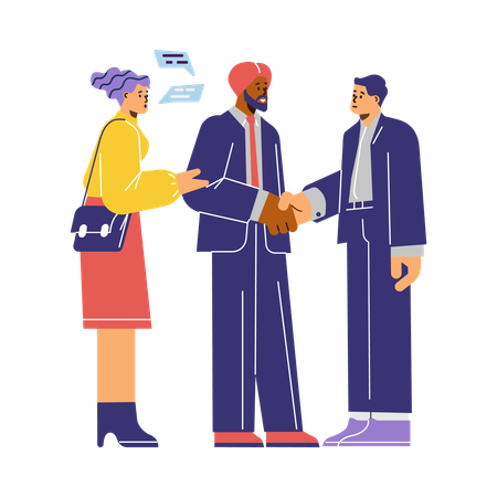 Business people doing Business meeting and female translator  Illustration