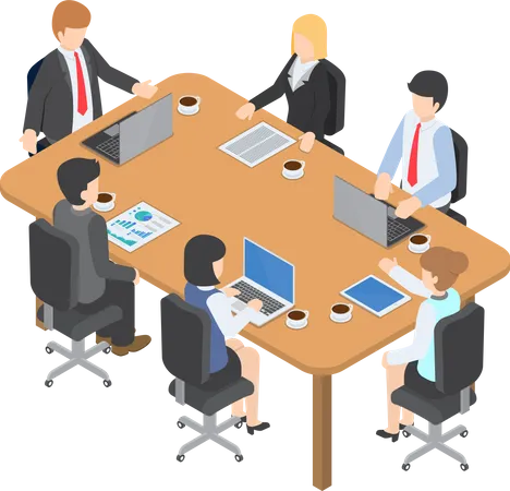Business people doing conference meeting Illustration