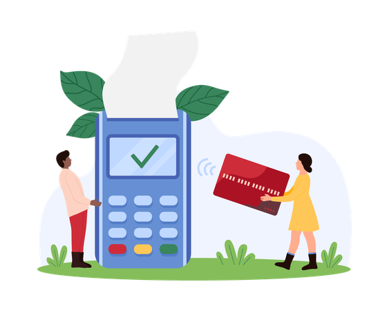 Business people doing contactless payment  Illustration