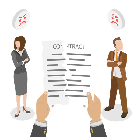 Business people doing Contract Cancellation  Illustration