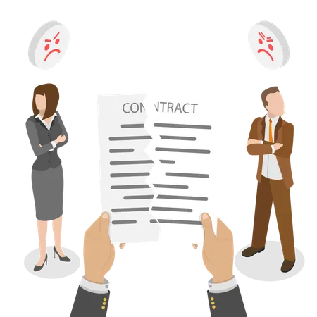 Business people doing Contract Cancellation  Illustration