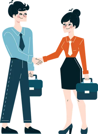 Business people doing business contract  Illustration