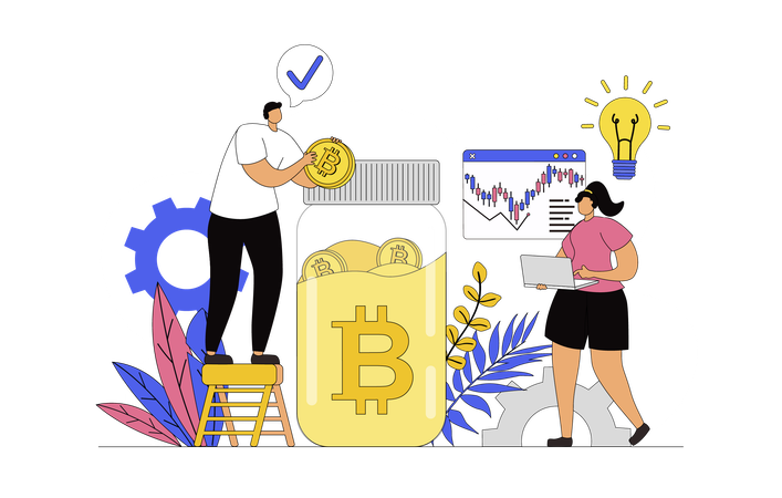 Business people doing crypto investment  Illustration