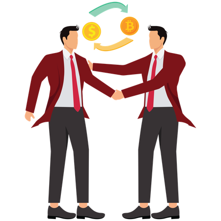 Business people doing currency exchange  Illustration