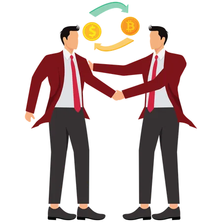 Business people doing currency exchange Illustration