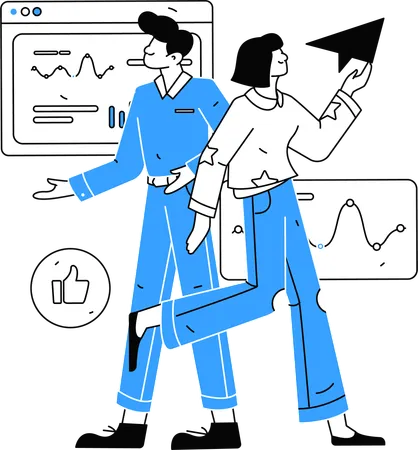 Business people doing business data analysis  Illustration