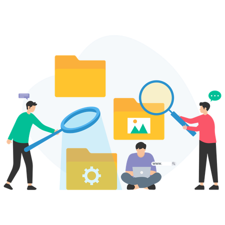 Business people doing data analysis  Illustration