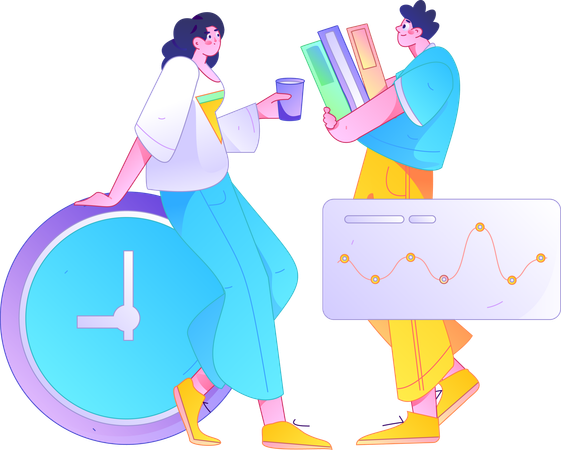 Business people doing data reporting  Illustration