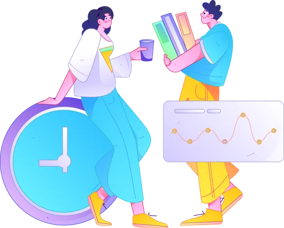 Business people doing data reporting  Illustration