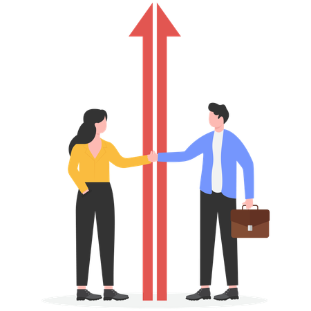 Business people doing deal  Illustration