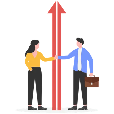 Business people doing deal  Illustration