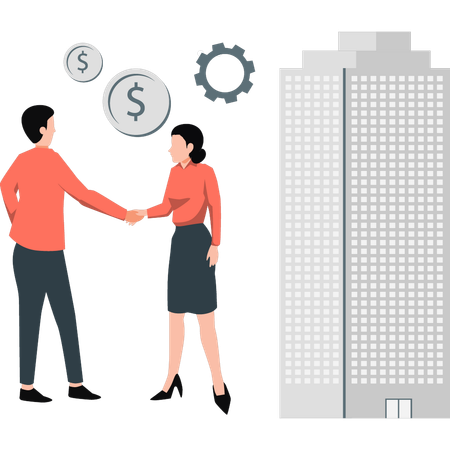 Business people doing business deal  Illustration