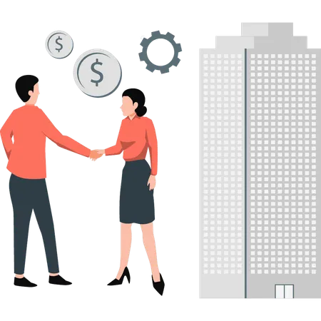 Business people doing business deal  Illustration