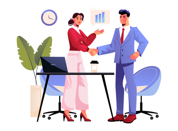 Business people doing business deal  Illustration