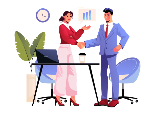 Business people doing business deal  Illustration