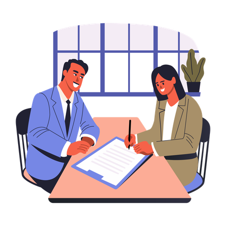 Business people doing Business Dealing  Illustration