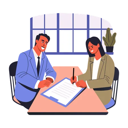 Business people doing Business Dealing  Illustration