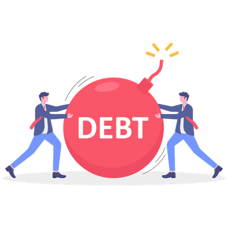 Business people doing debt management  Illustration