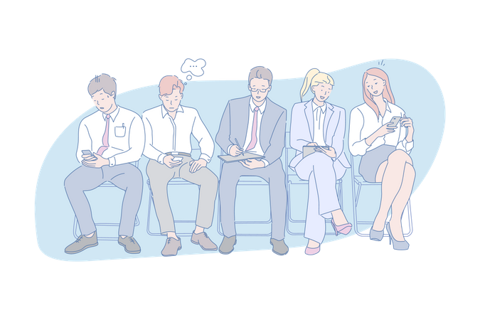 Business people doing different activities  Illustration