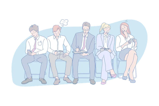 Business people doing different activities  Illustration