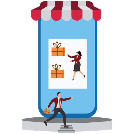 Business people doing discount shopping  Illustration