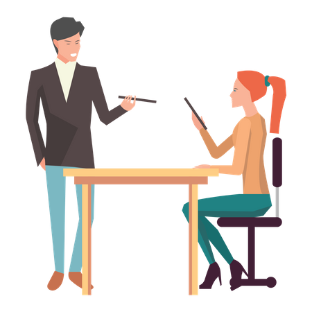 Business people doing discussion  Illustration