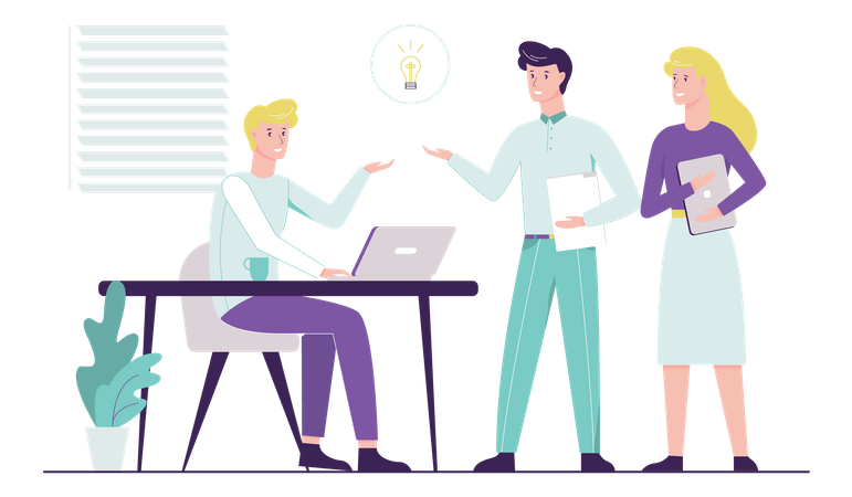 Business people doing discussion Illustration