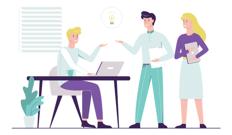 Business people doing discussion  Illustration