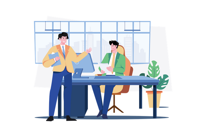 Business people doing discussion  Illustration