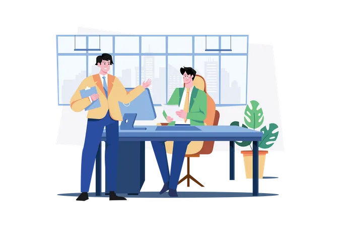 Business people doing discussion  Illustration