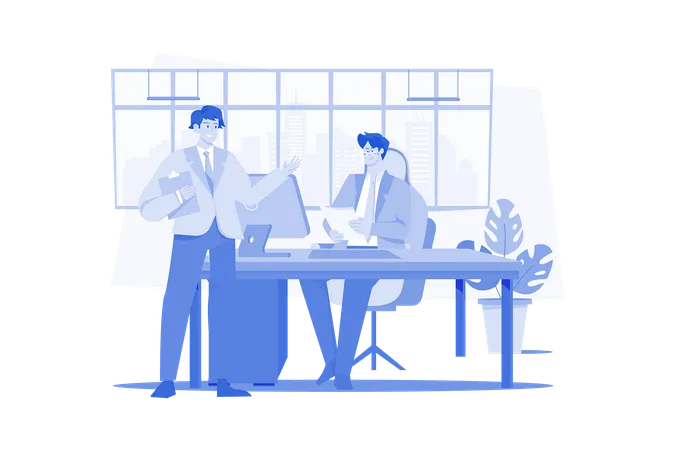 Business people doing discussion  Illustration