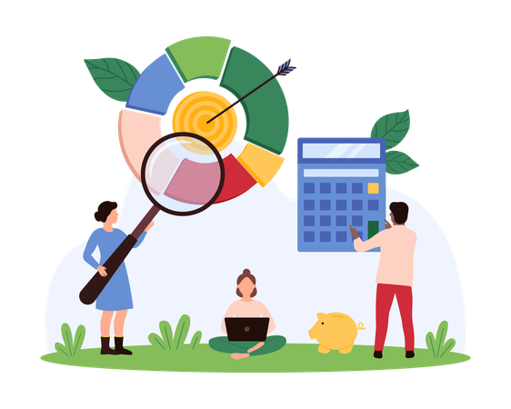 Business people doing financial analysis  Illustration