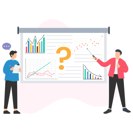 Business people doing financial analysis  Illustration