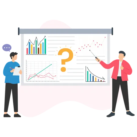 Business people doing financial analysis  Illustration