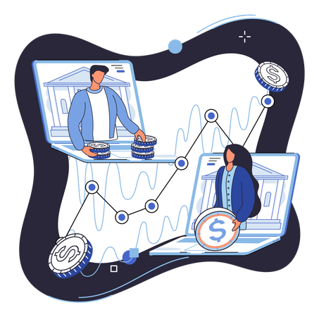 Business people doing financial consulting  Illustration