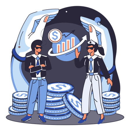Business people doing financial consulting  Illustration