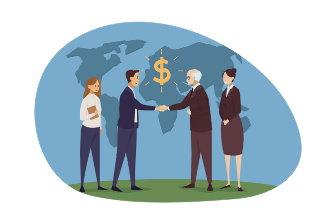 Business people doing financial deal  Illustration