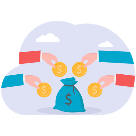 Business people doing financial investment  Illustration