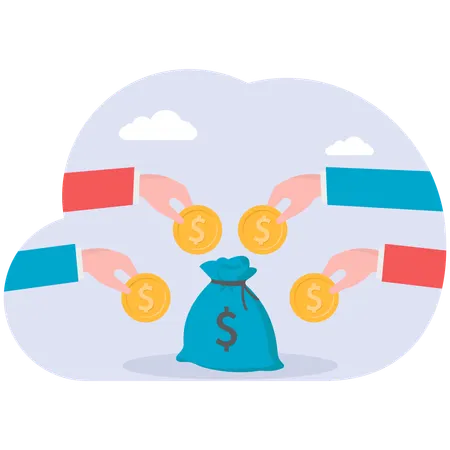 Business people doing financial investment  Illustration