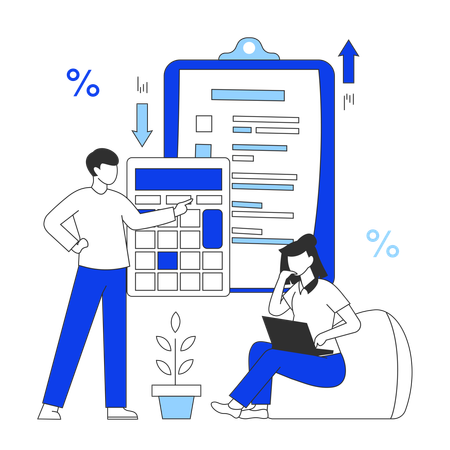 Business people doing financial management  Illustration