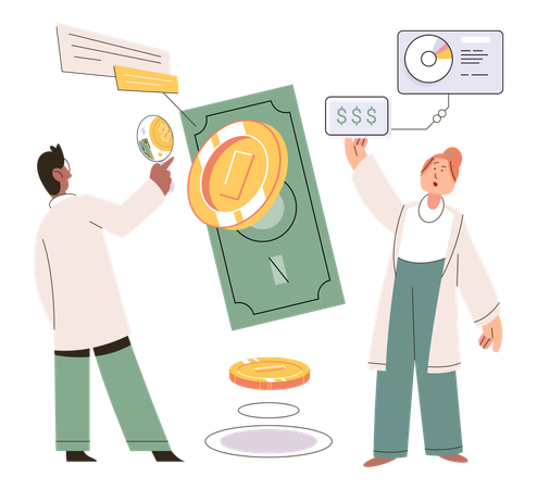 Business people doing financial planning  Illustration