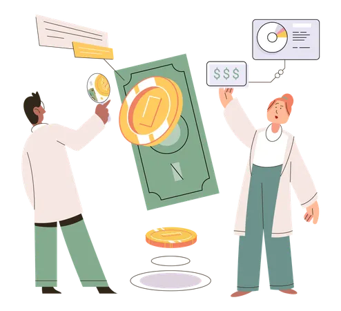 Business people doing financial planning  Illustration