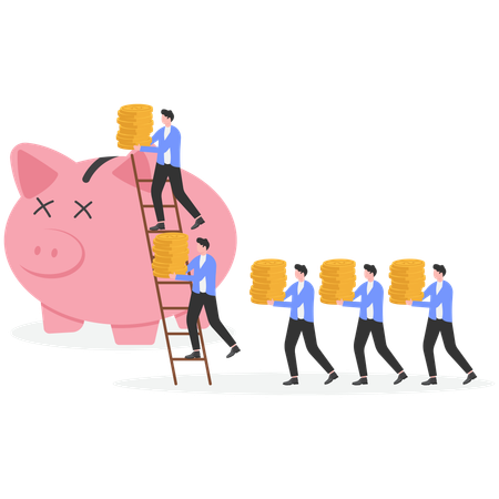 Business people doing financial saving  Illustration