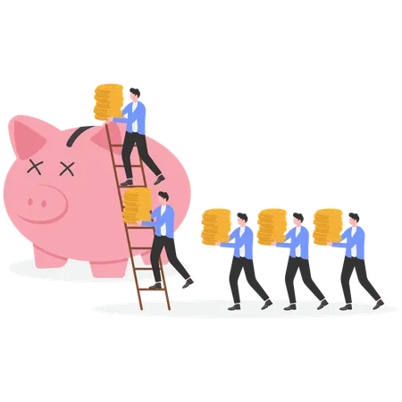 Business people doing financial saving  Illustration